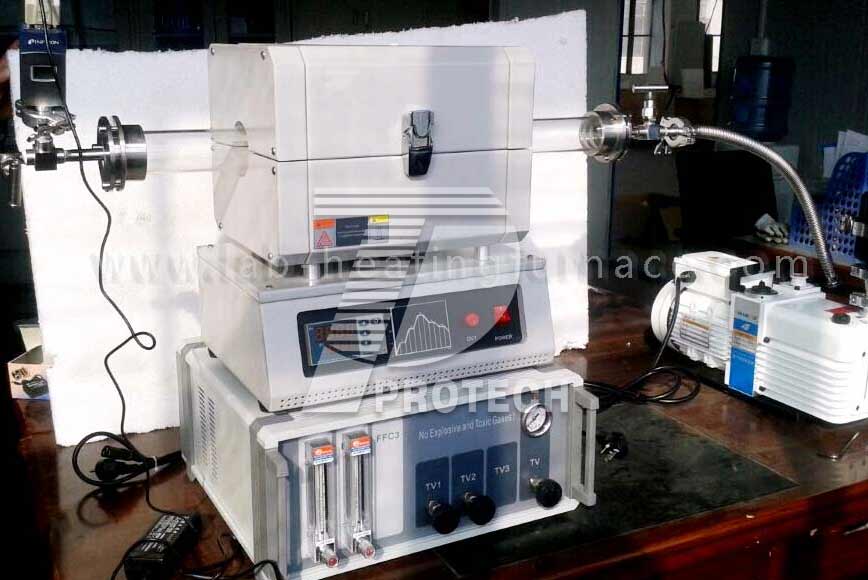 University of Victoria Canada 1200℃ 50*200mm tube furnace+flow meter+vacuum pump